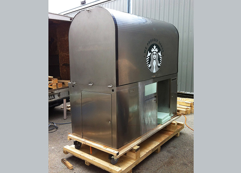 Palletizing for Starbuck kiosk.